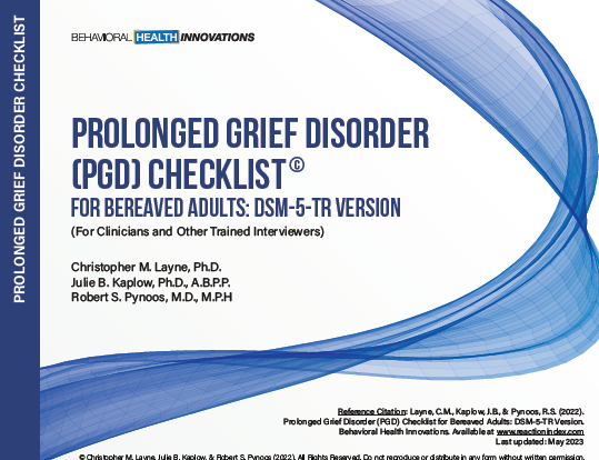 Prolonged Grief Disorder Checklist for DSM-5-TR: Adults